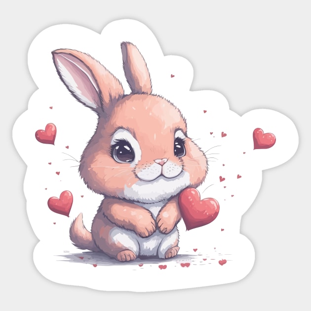 Minimal Cute Baby Rabbit Sticker by Imagination Gallery